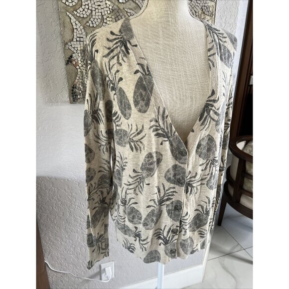 Mossimo Pineapple Print Cardigan L/G - Picture 3 of 6